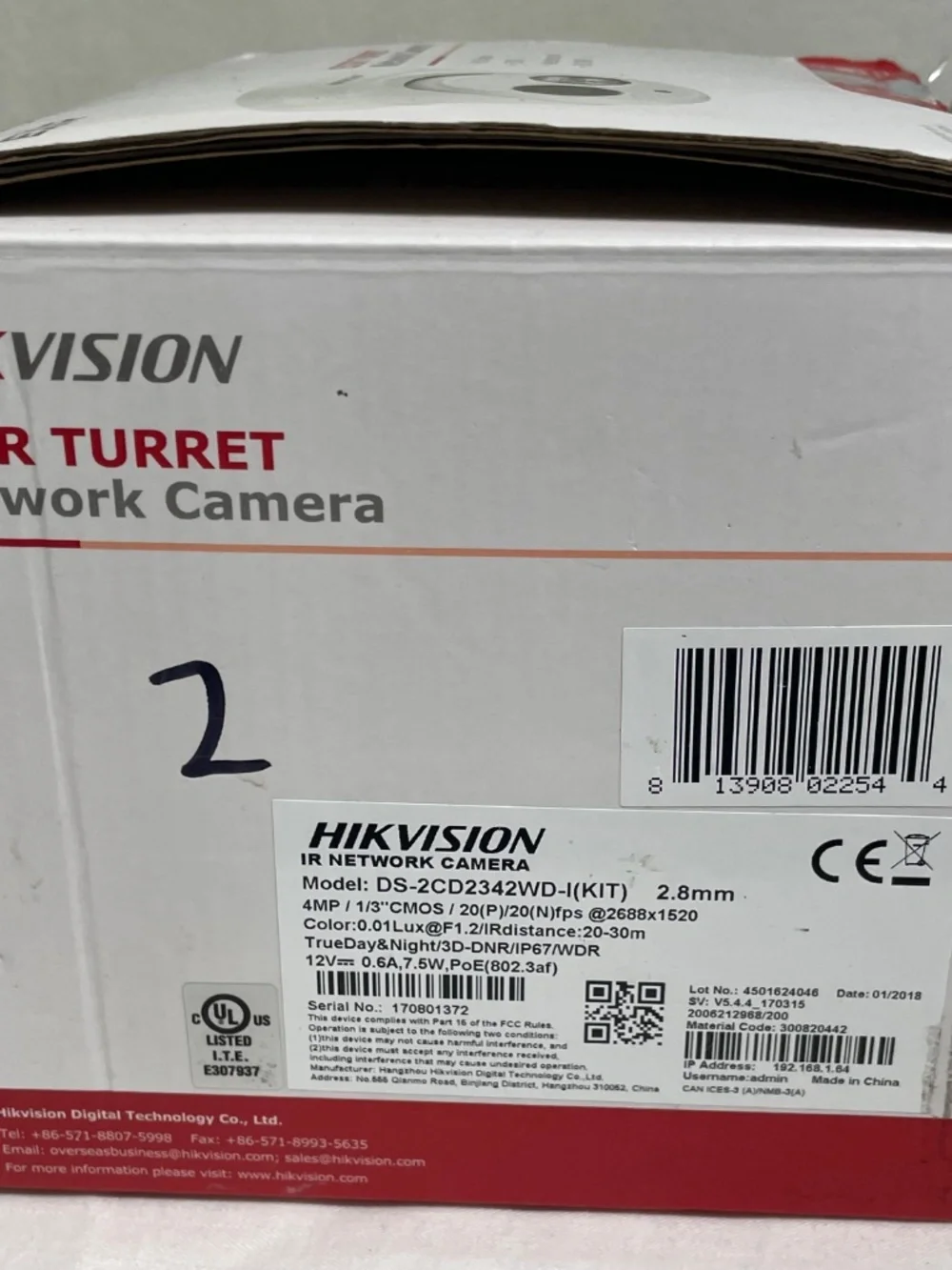 (Lot of 2) HIKVISION 4MP IR Outdoor Turret IP Security Camera - New (Open Box) - Picture 9 of 11